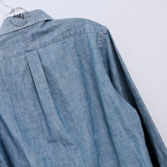 Polo Ralph Lauren Vintage Denim Chambray Pony Western Blaire Shirt Blue Men SP - Picture 5 of 7